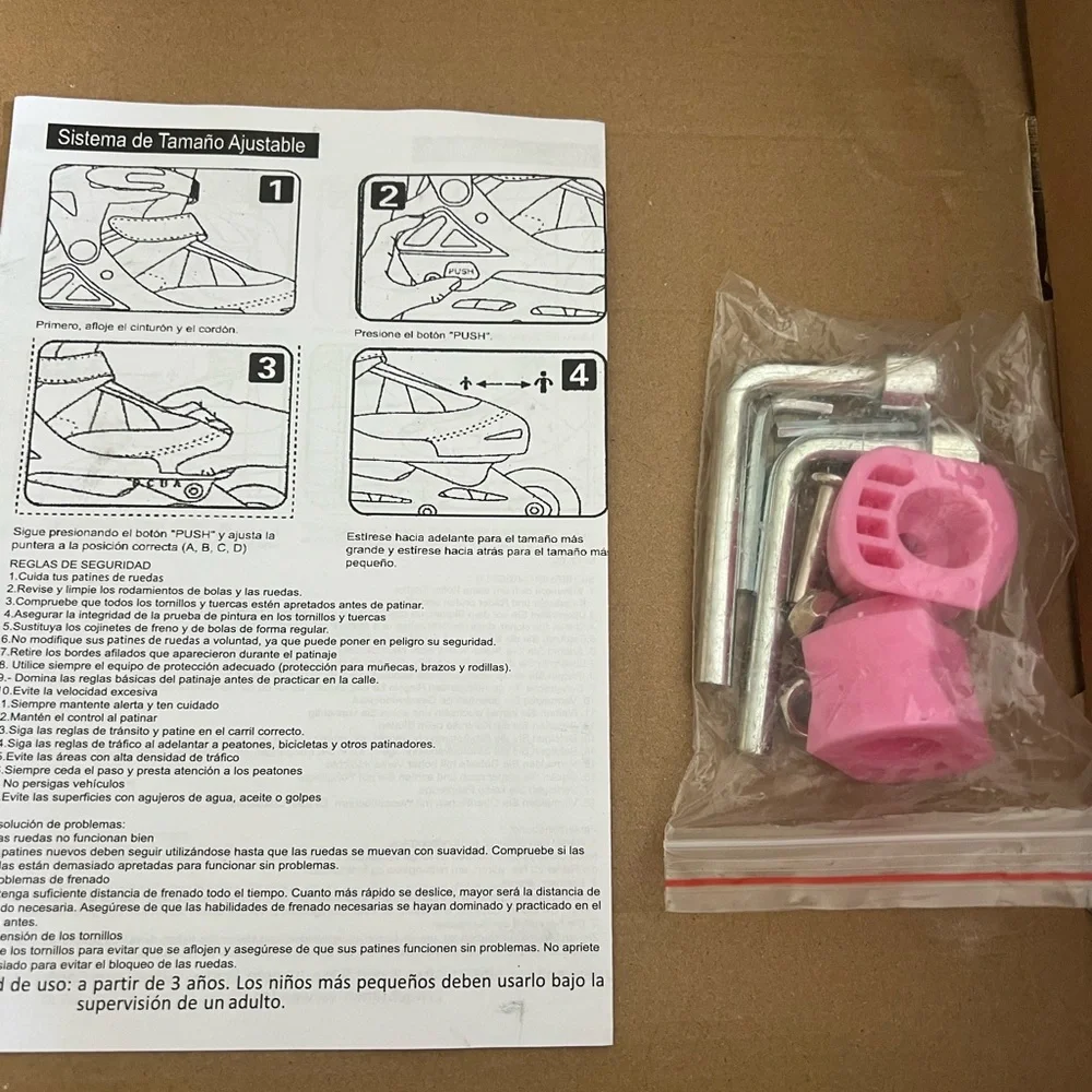 NIB Size Large Pink and White Kids/Youth Roller Skates Light Up Wheels - Picture 3 of 12